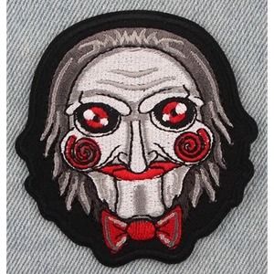 🔥 3” Horror Film Saw Billy the Puppet Face Jigsaw Sew/Iron-on Embroidered Patch